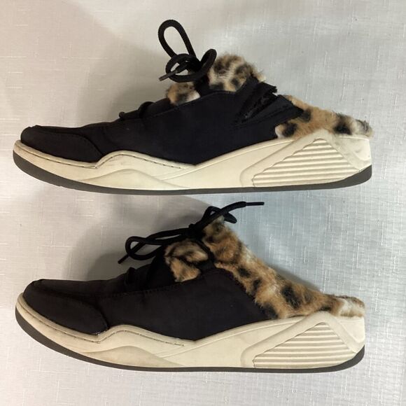 Baretraps Black and Faux Fur Animal Print Mule Size 8.5 - Picture 5 of 9